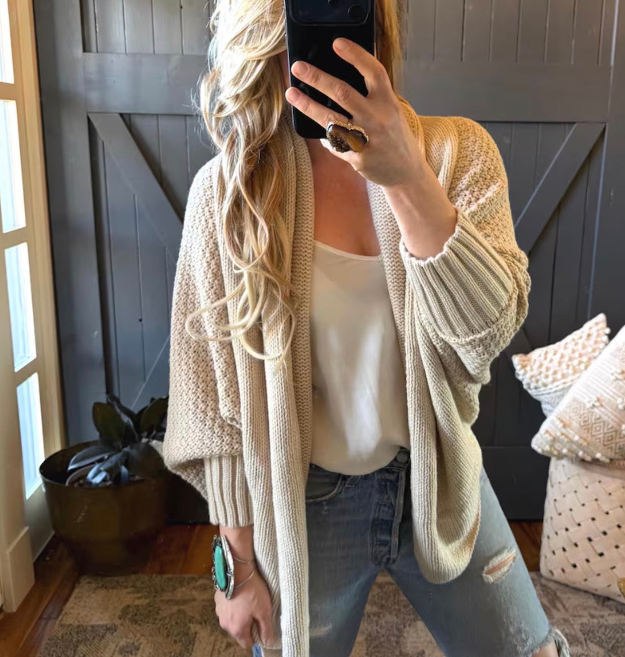 Cozy Shawl Collar Cardigan - Lavender Tribe