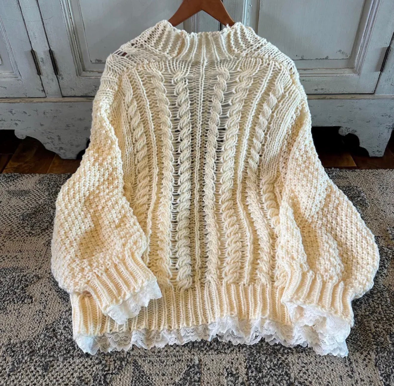 Heirloom Lace Trim Cardigan Sweater (Copy) - Lavender Tribe