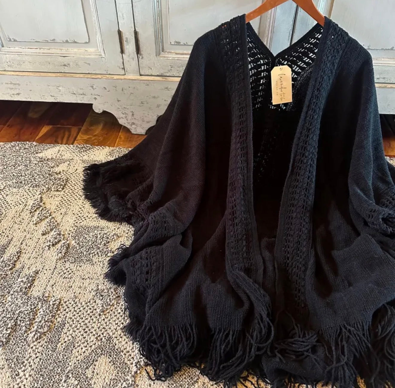 Bohemian Loom Black Cardigan Sweater - Lavender Tribe