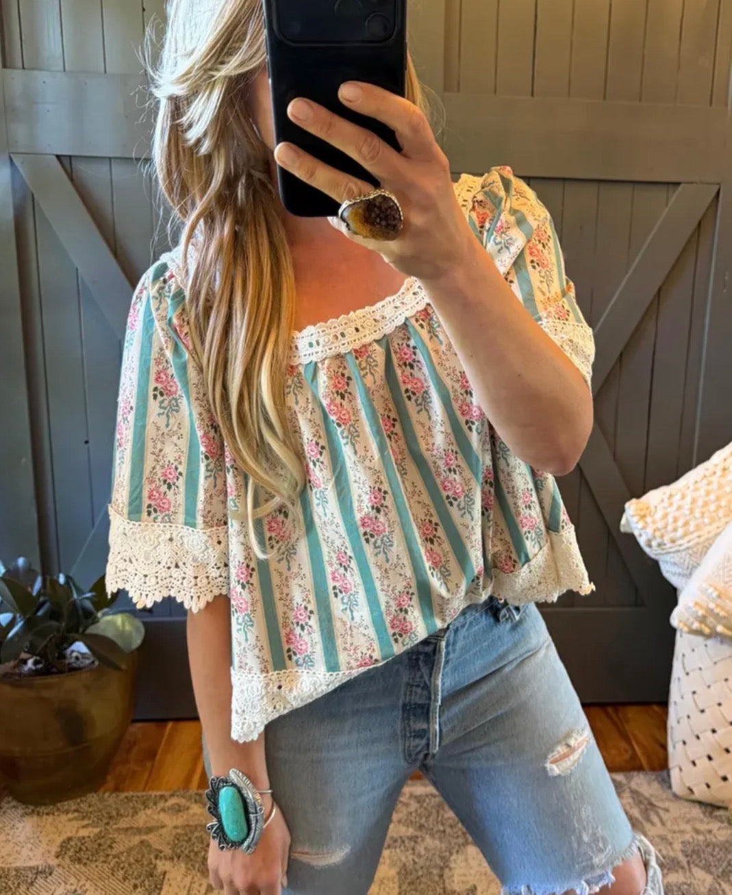 Floral Cottage Cotton Linen Blouse (Copy) (Copy) - Lavender Tribe
