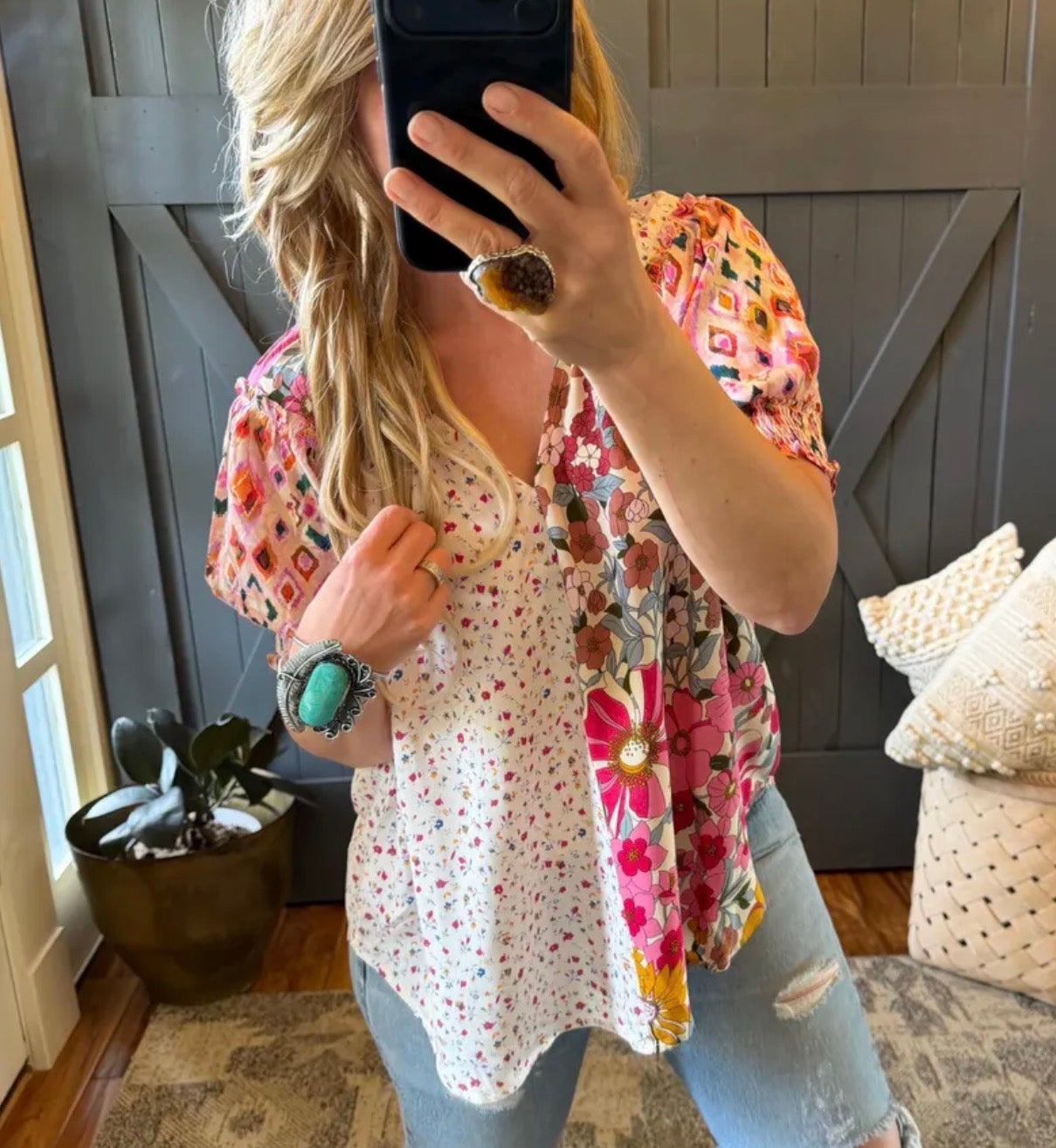 Floral Cottage Bohemian Blouse - Lavender Tribe
