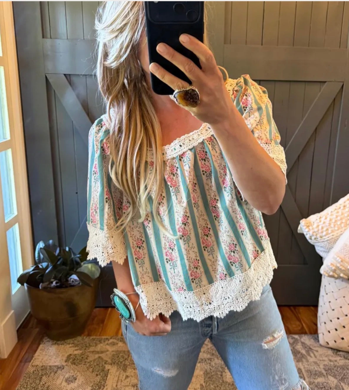 Floral Cottage Cotton Linen Blouse (Copy) (Copy) - Lavender Tribe