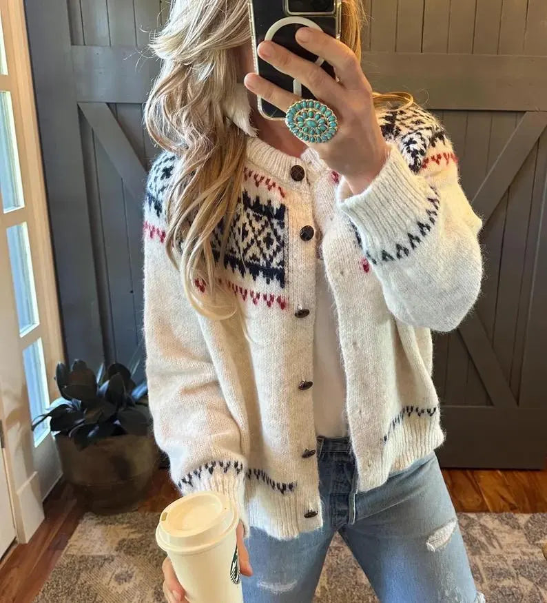 Fair Isle Knit Sweaters - Cardigans or Pullovers