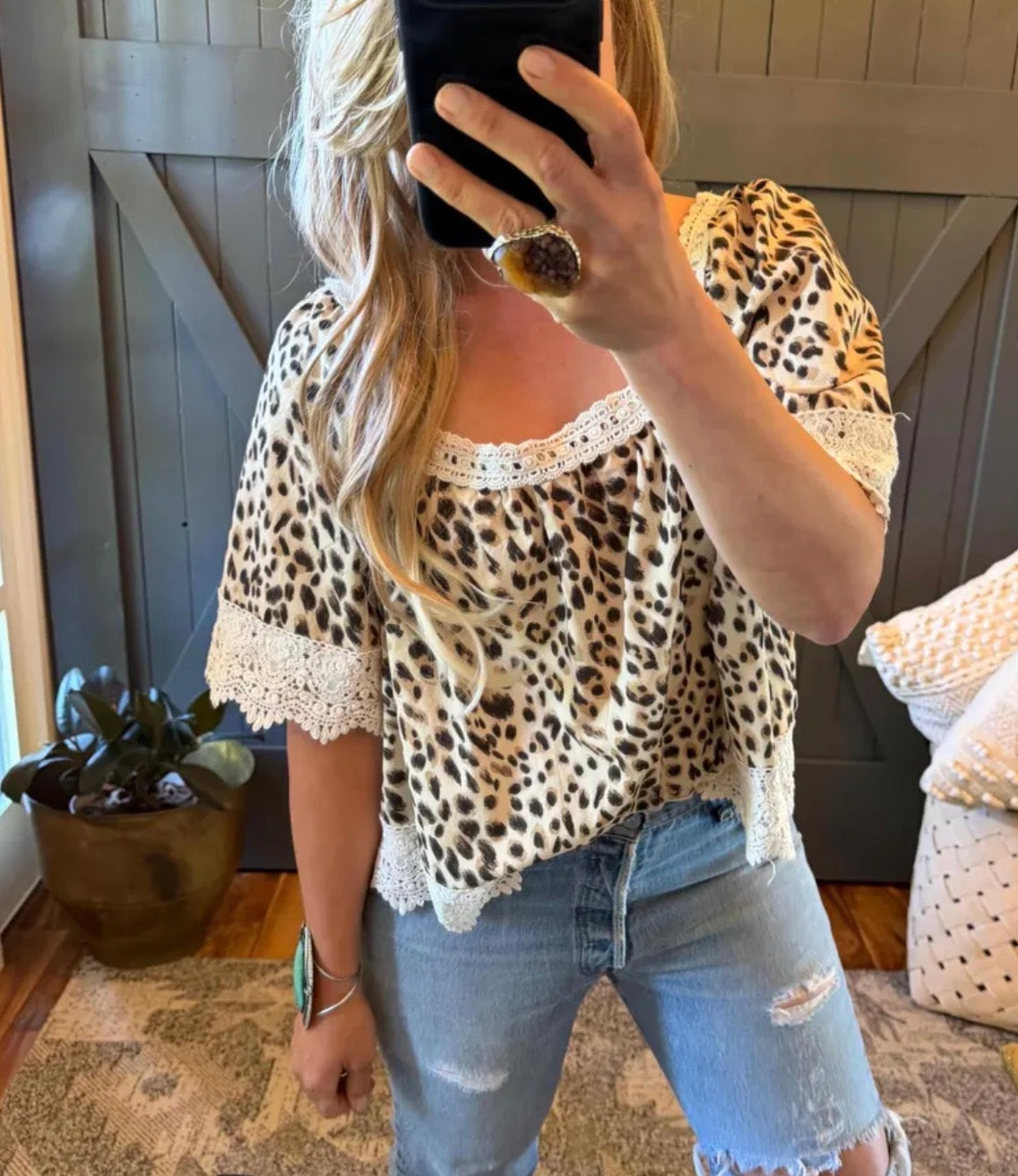 Animal Leopard Print Feminine Cotton Blouse