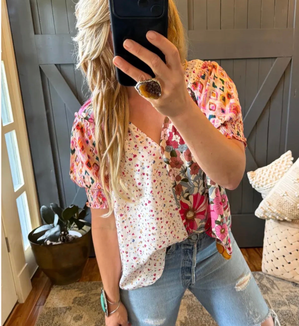 Floral Cottage Bohemian Blouse - Lavender Tribe