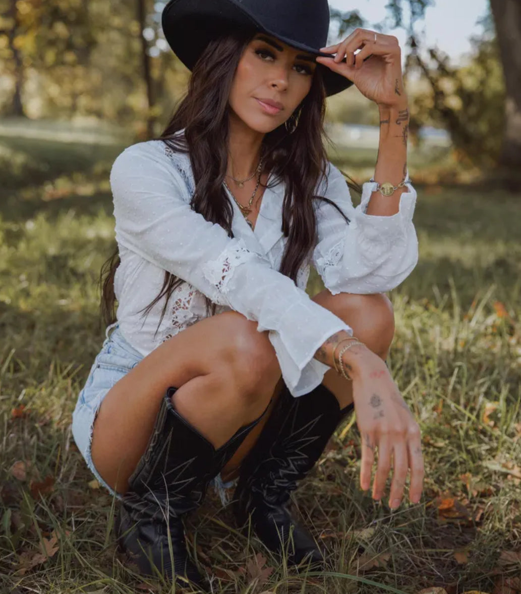 Harlow Long Sleeve Button Front Lace Blouse