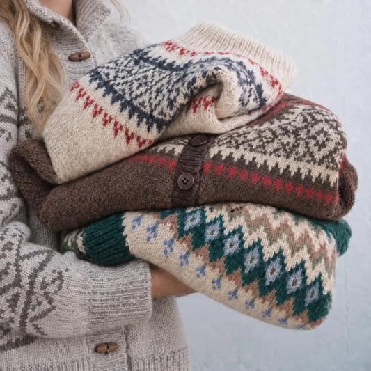 Fair Isle Knit Sweaters - Cardigans or Pullovers - Lavender Tribe