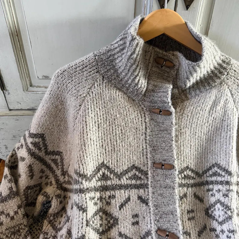 Lavender Tribe Design Lightweight Knit Toggle Close Sweater
