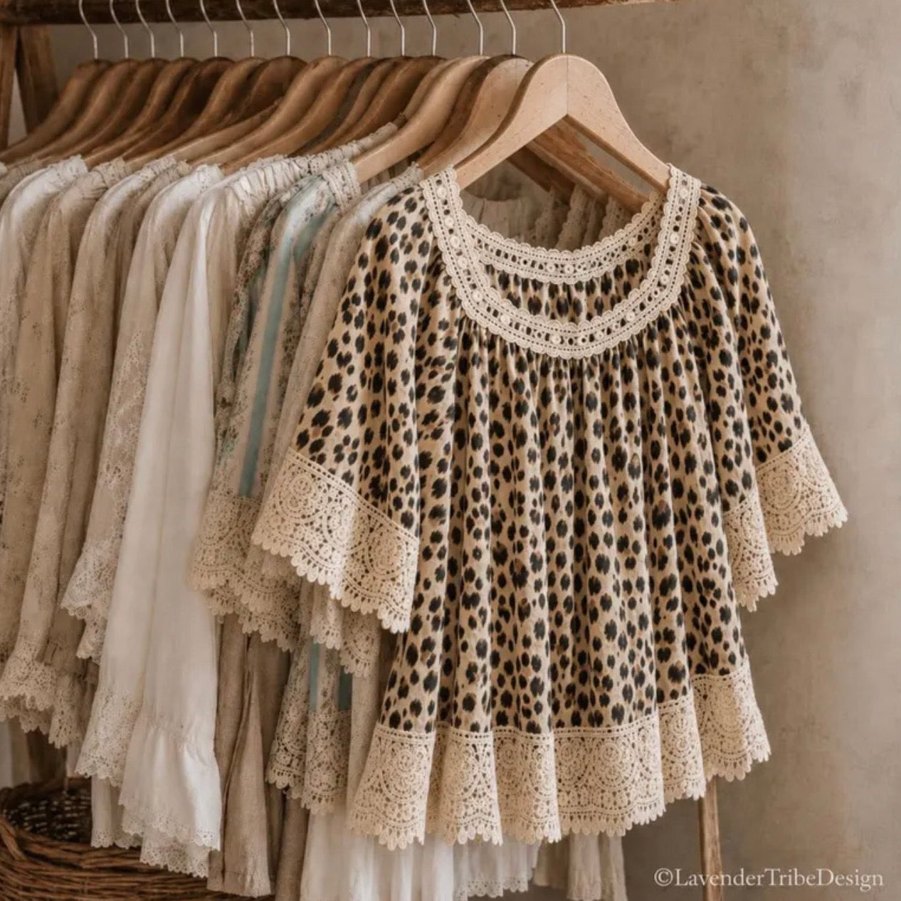 Hanging Animal Leopard Print Feminine Cotton Blouse