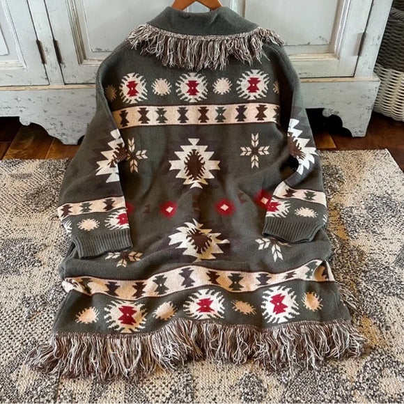 Bristol Sage Western Cardigan Sweater