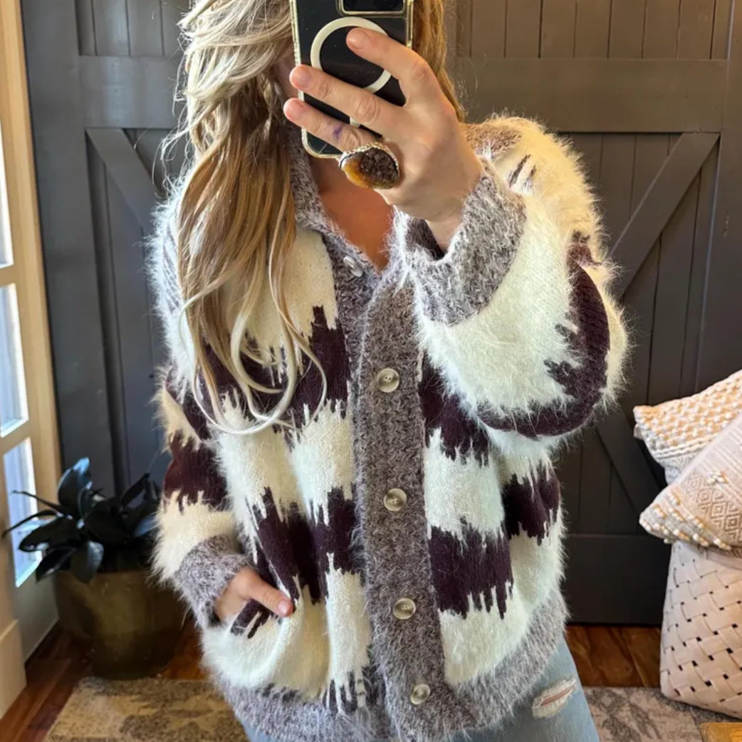 Oversized Angora Cardigan Sweater