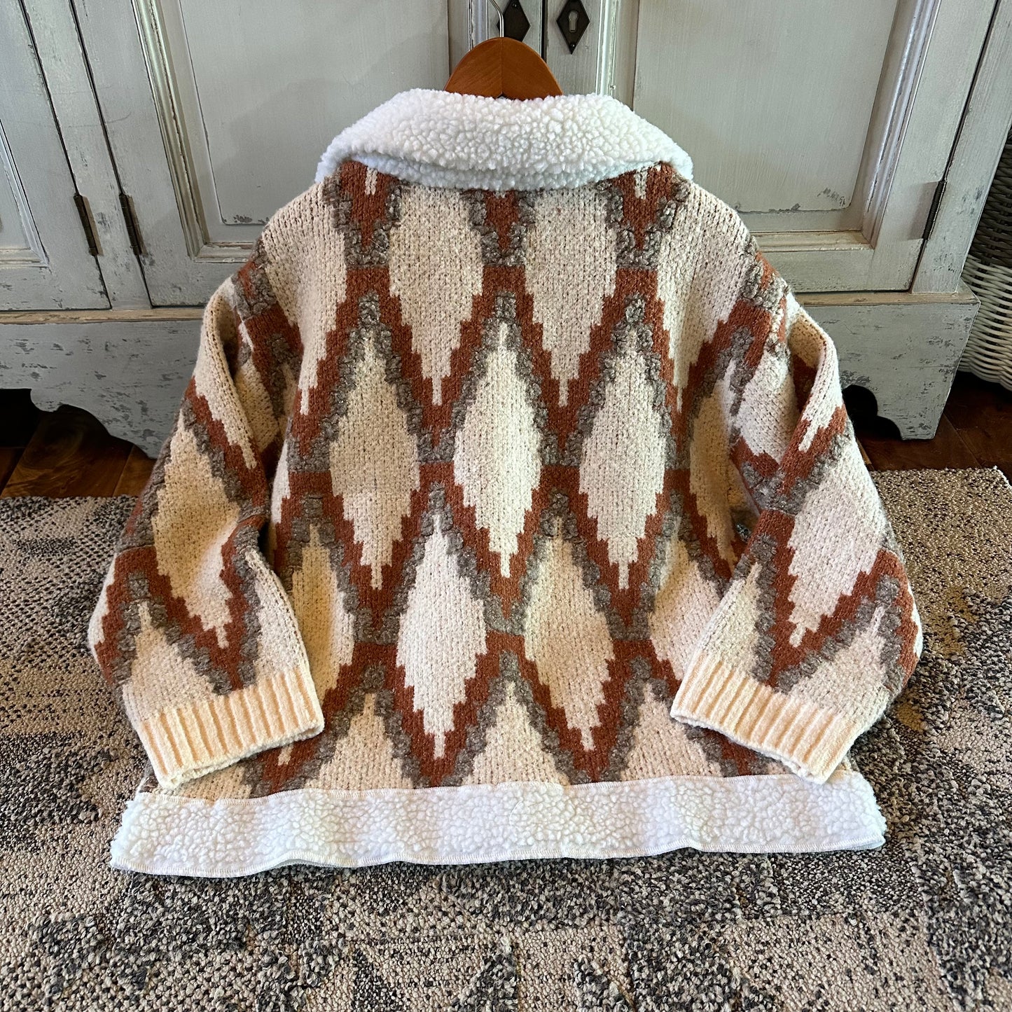 Montana Native Knit Sherpa Sweater Jacket