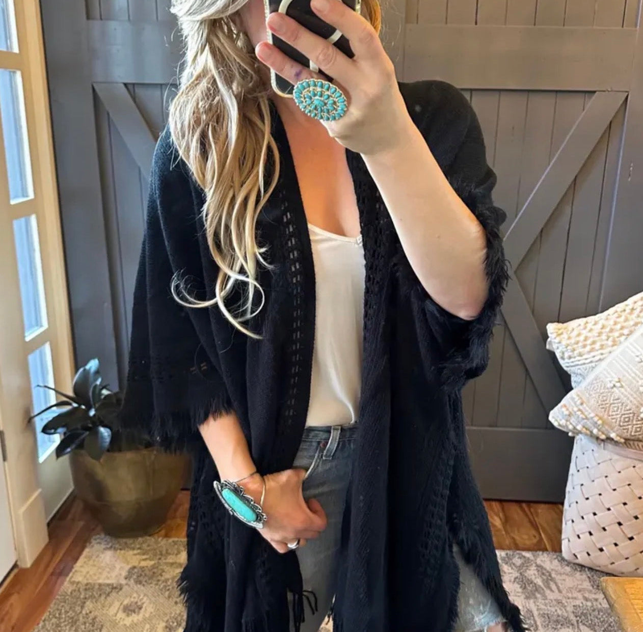Bohemian Loom Black Cardigan Sweater - Lavender Tribe