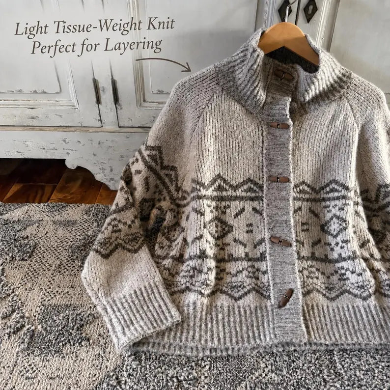 Lavender Tribe Design Lightweight Knit Toggle Close Sweater
