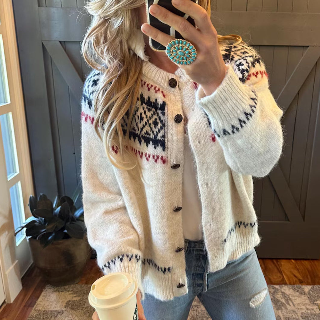 Fair Isle Cardigan Sweater