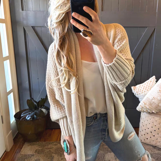 Cozy Shawl Collar Cardigan - Lavender Tribe