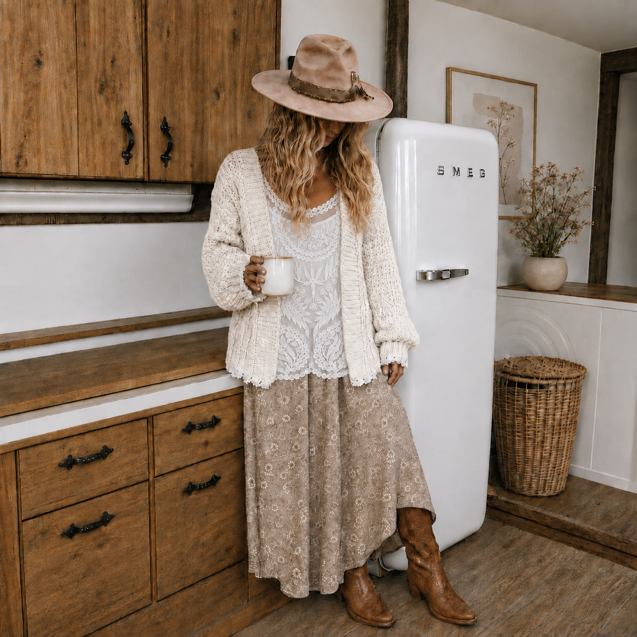 Heirloom Lace Trim Cardigan Sweater