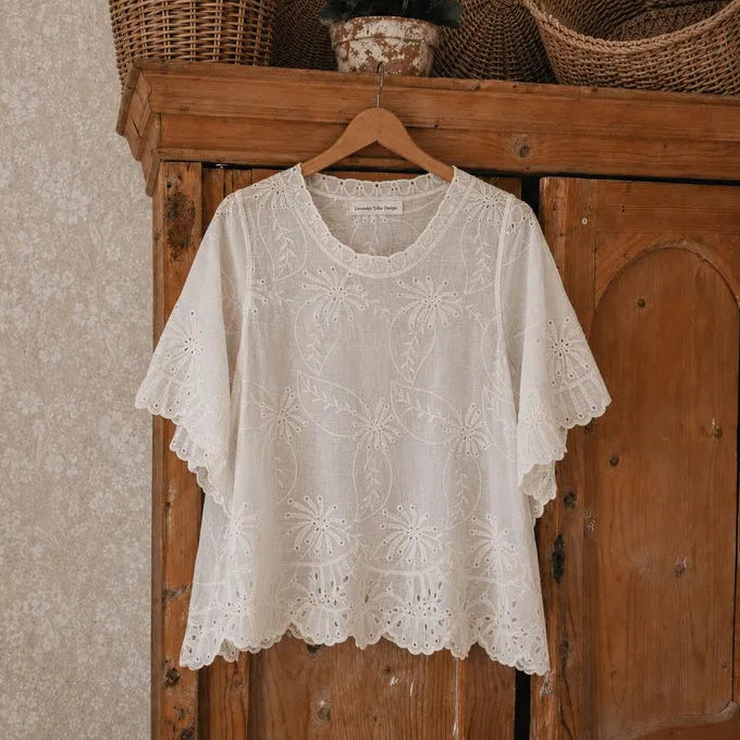 Embroidered Feminine Blouse - Lavender Tribe