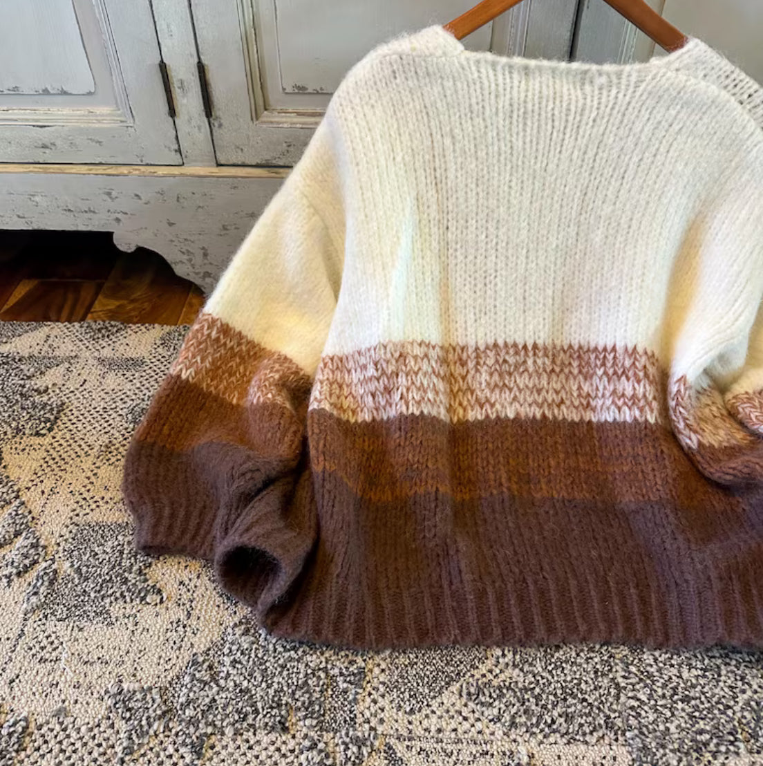 Lavender Tribe Cozy Oversized Cardigan Sweater Back View