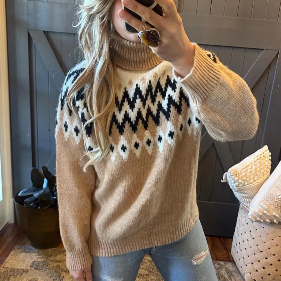 Fair Isle Icelandic Turtleneck Sweater