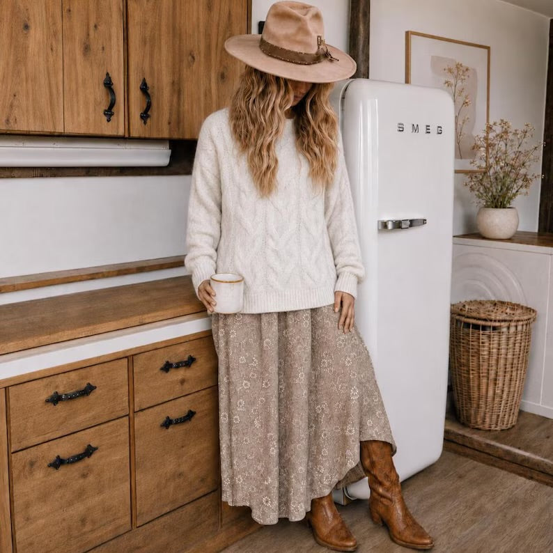 Fisherman's Knit Oversized Sweater - Lavender Tribe