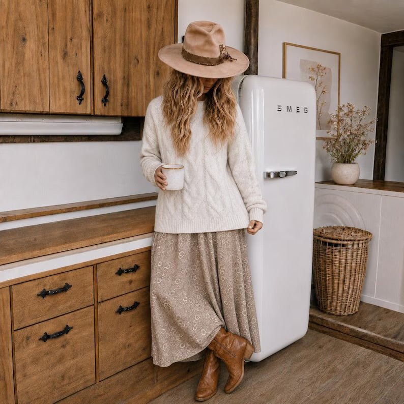 Fisherman's Knit Oversized Sweater - Lavender Tribe