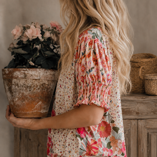 Floral Cottage Bohemian Blouse