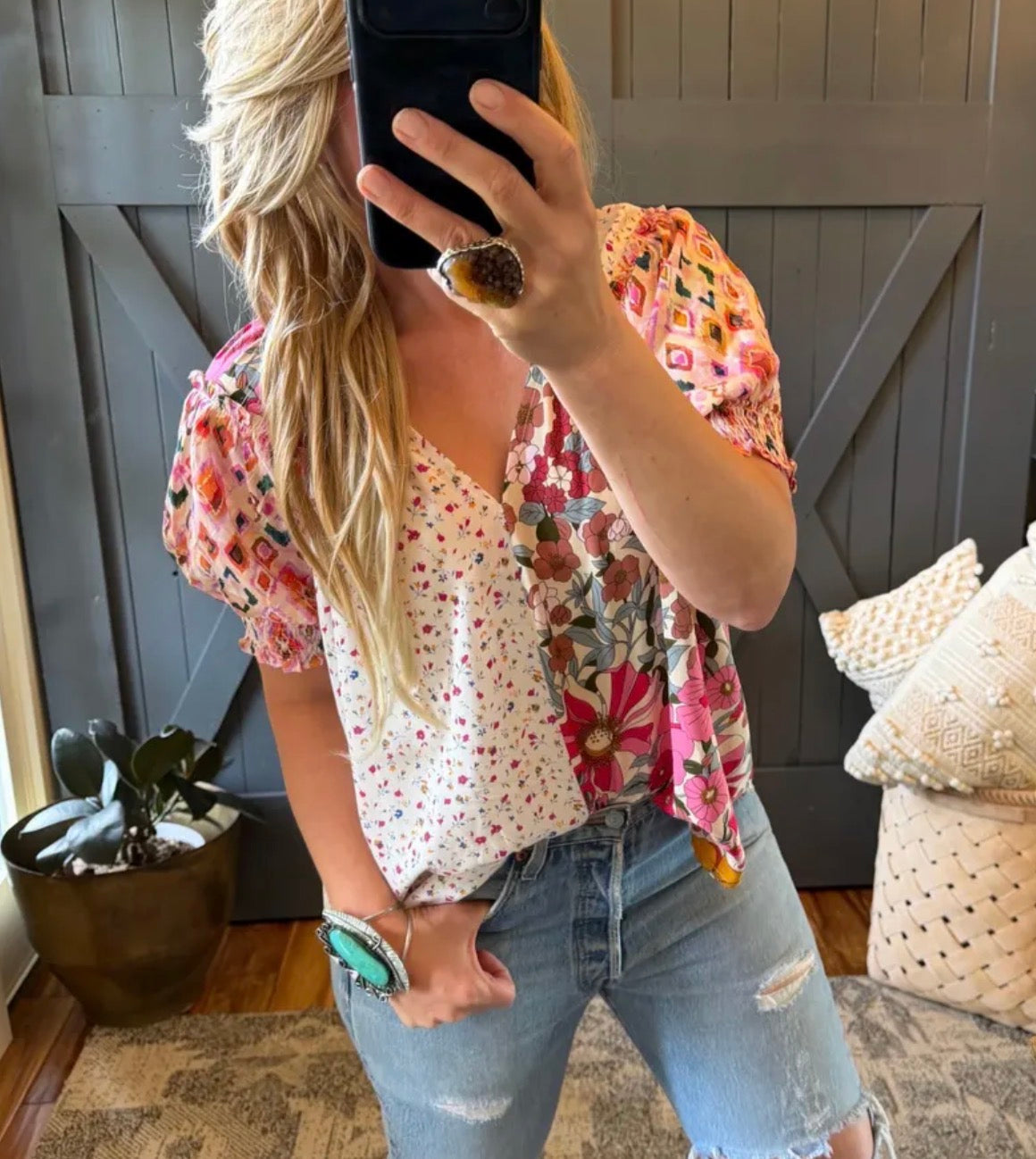 Floral Cottage Bohemian Blouse - Lavender Tribe