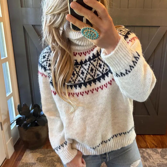 Fair Isle Turtleneck Sweater