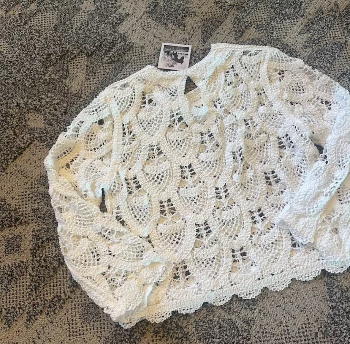 Lace garment on a textured surface