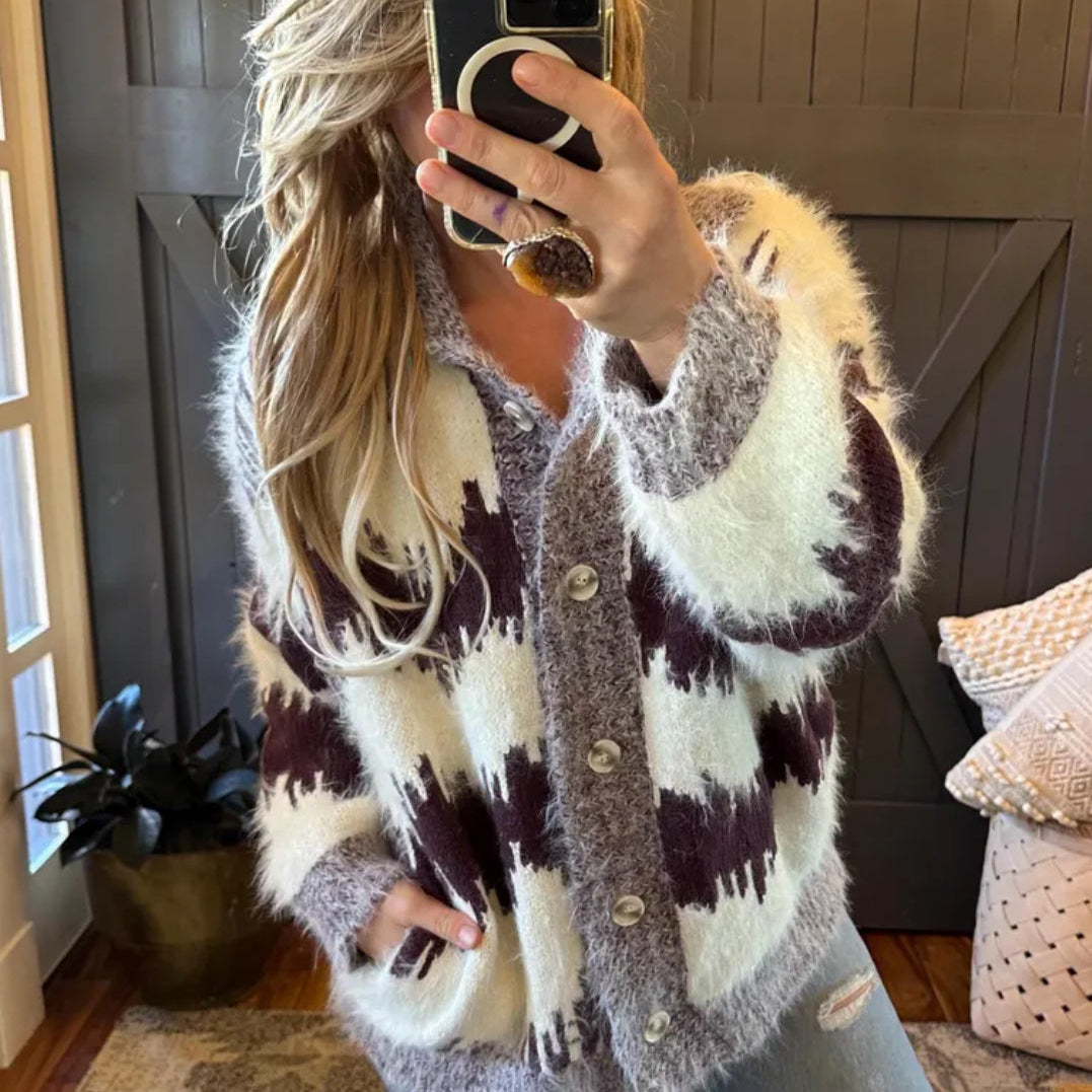 Oversized Angora Cardigan Sweater