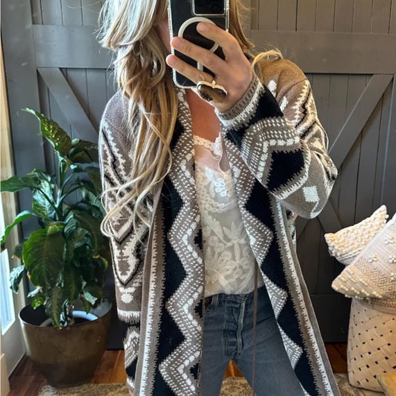 Harper Knitted Soft Wool Blend Cardigan Sweater Coat - Lavender Tribe