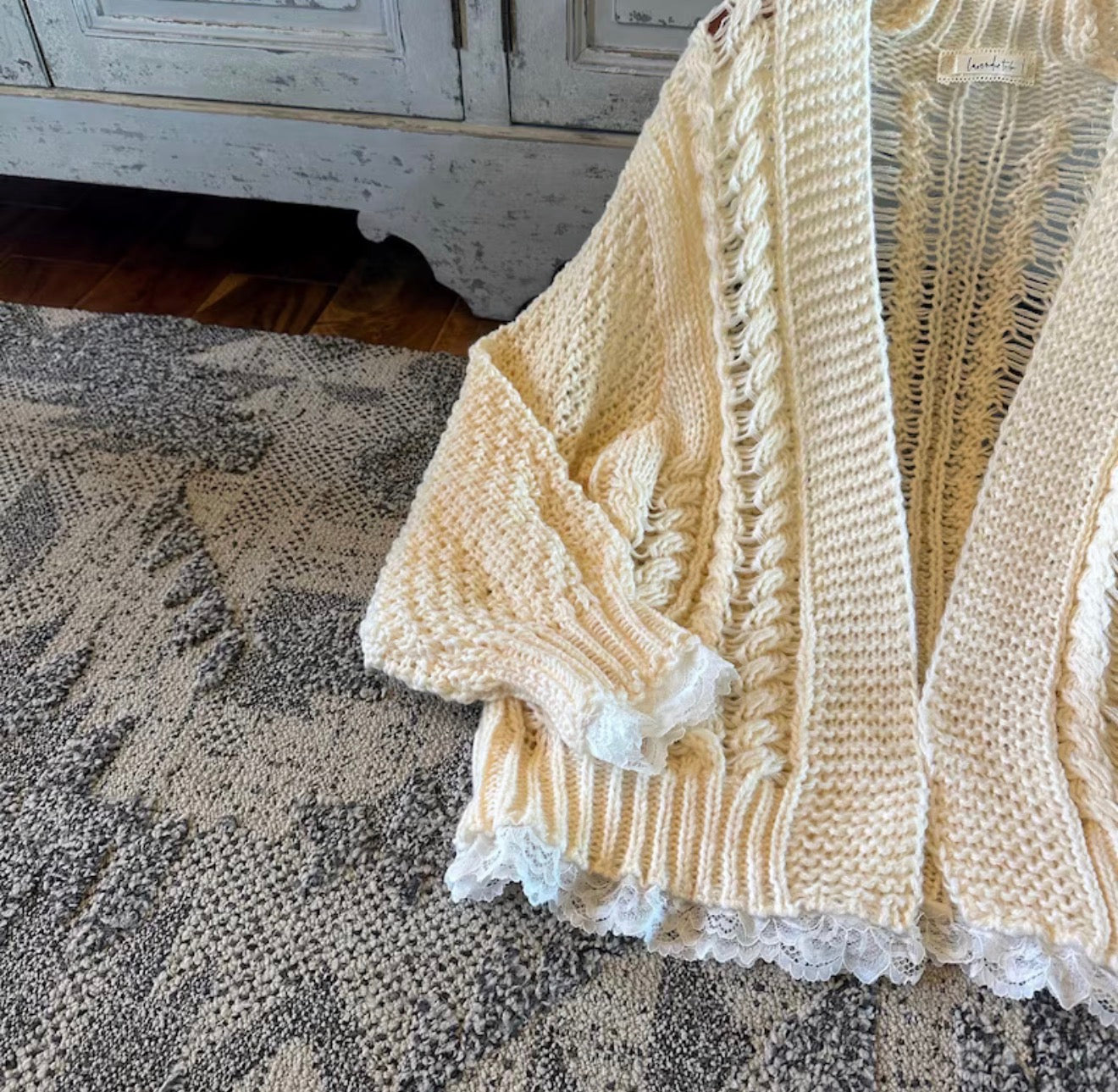 Heirloom Lace Trim Cardigan Sweater (Copy) - Lavender Tribe