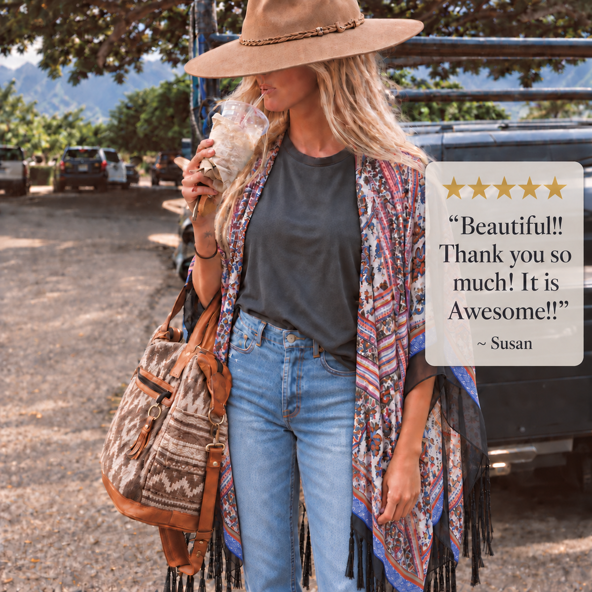 RedWater Kimono Cardigan - Lavender Tribe