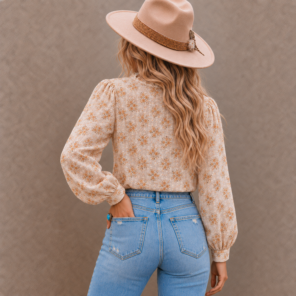 Embroidered Floral Button Front Blouse