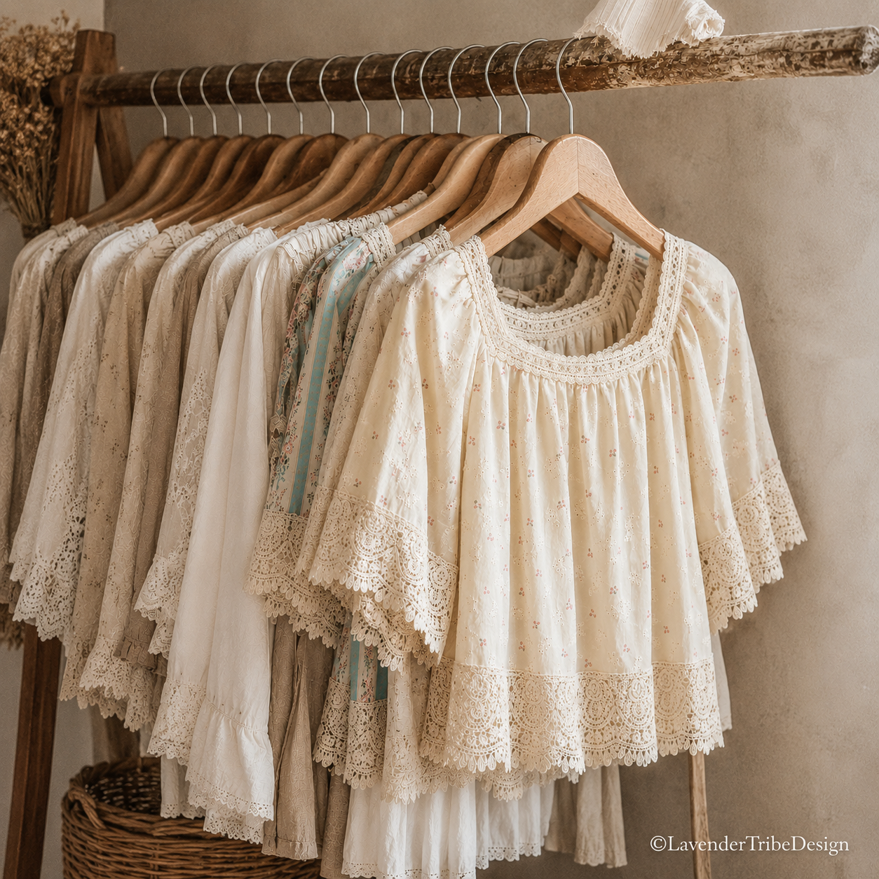 Floral Natural Cotton Lace Blouse