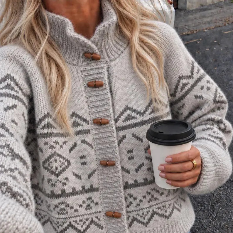 Lavender Tribe Design Lightweight Knit Toggle Close Sweater