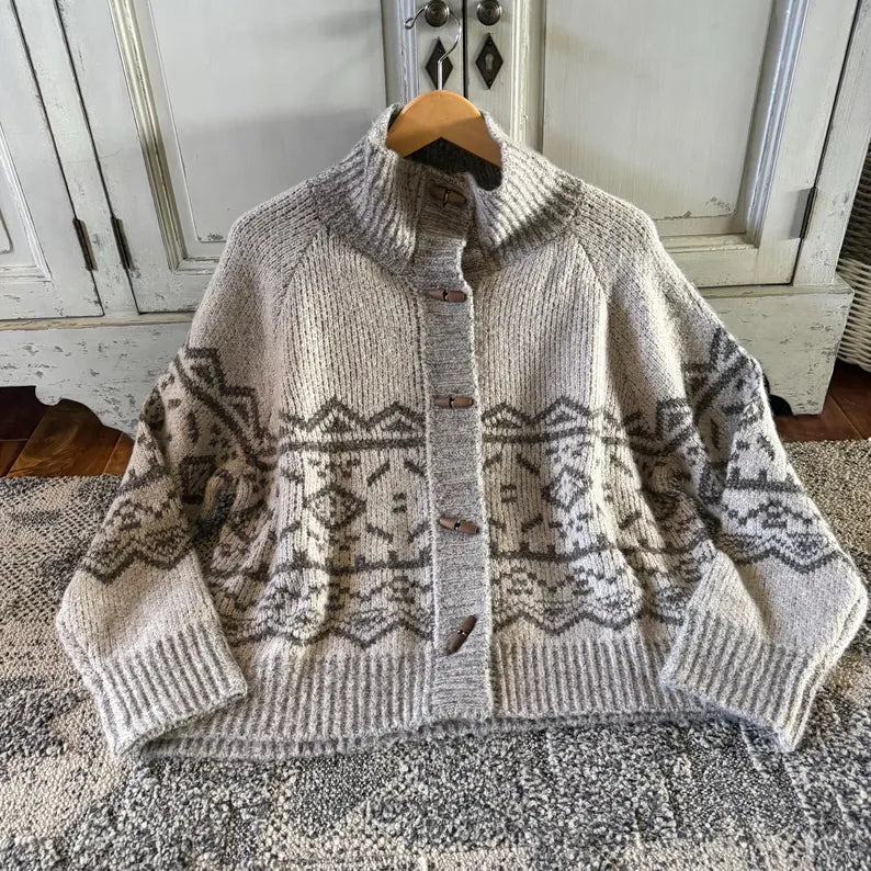 Lavender Tribe Design Lightweight Knit Toggle Close Sweater