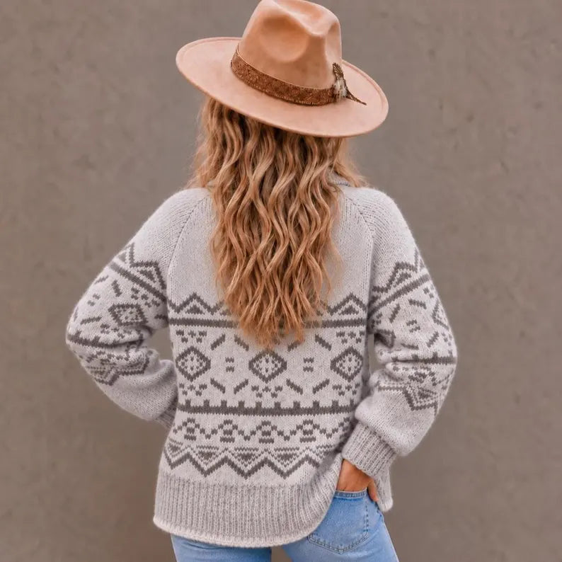 Lavender Tribe Design Lightweight Knit Toggle Close Sweater Back View
