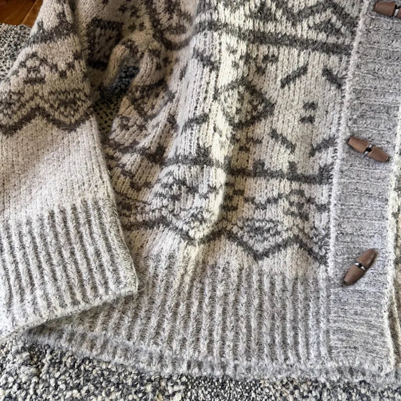 Lavender Tribe Design Lightweight Knit Toggle Close Sweater
