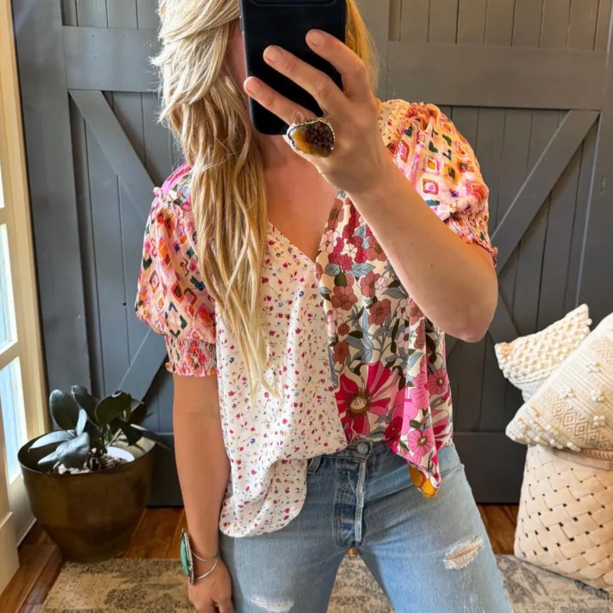Floral Cottage Bohemian Blouse - Lavender Tribe