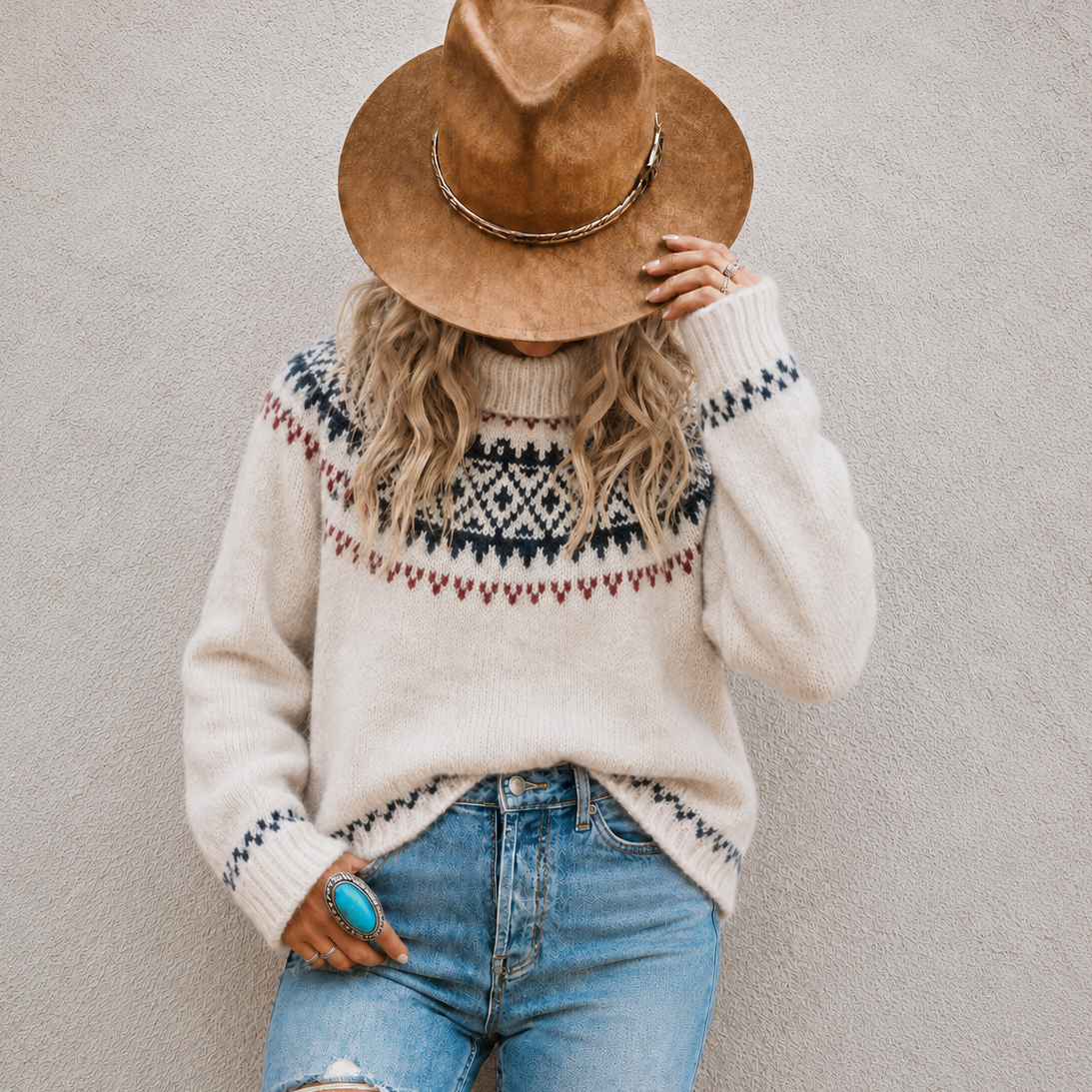 Fair Isle Turtleneck Sweater