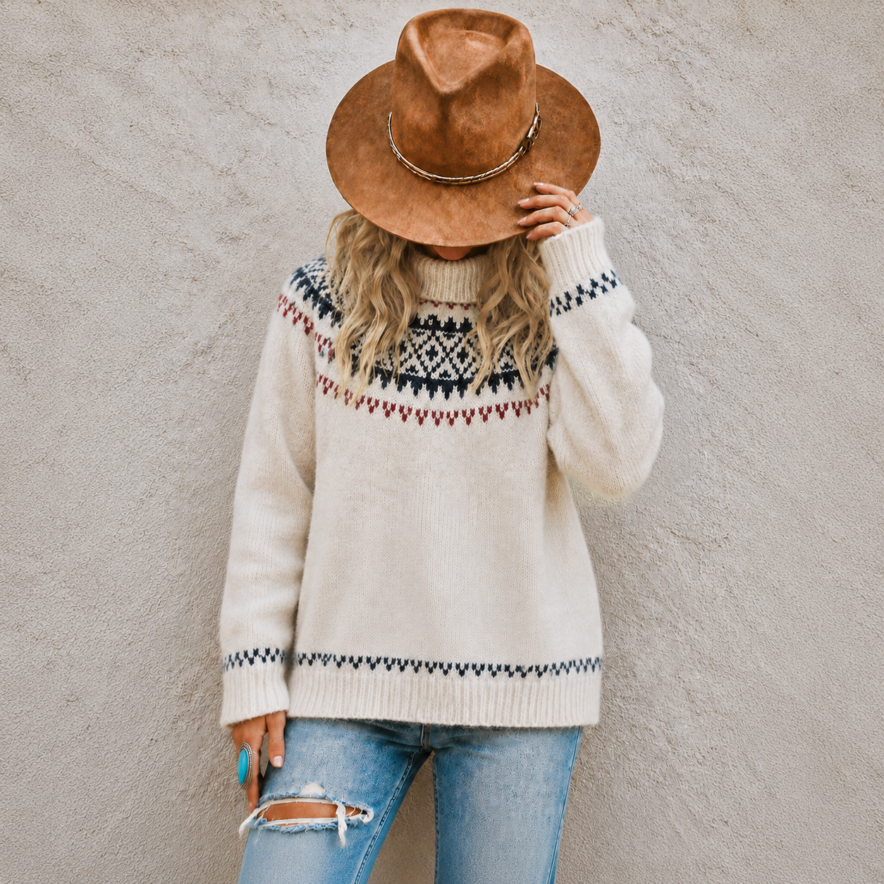 Fair Isle Turtleneck Sweater