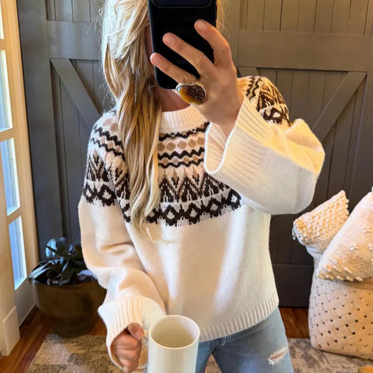 Nordic Fair Isle Pullover Sweater Copy - Lavender Tribe