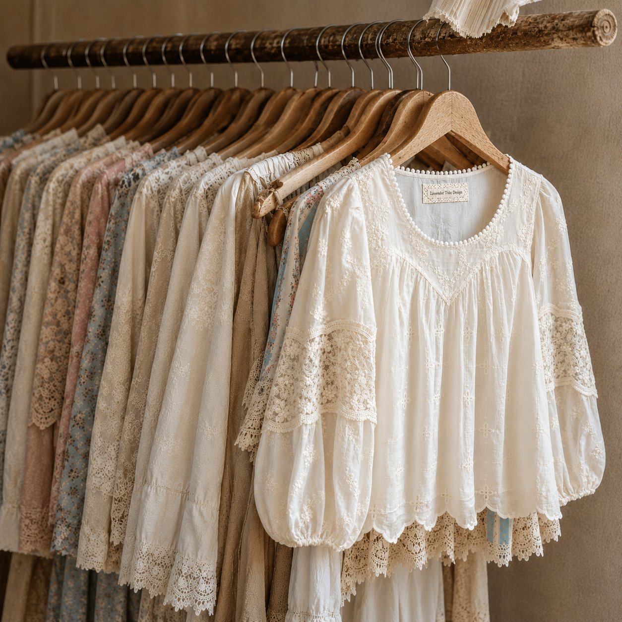 New Lavender Tribe Embroidered Lace Blouse Cottage Core Designs