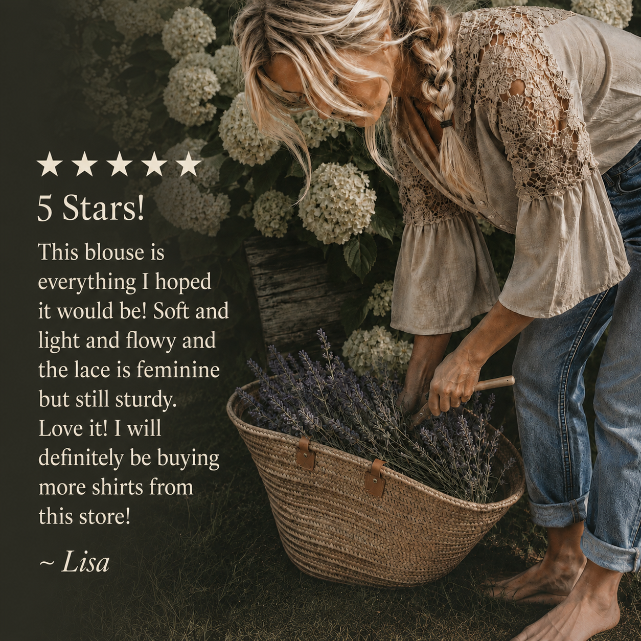 Roslyn Grey Lace Button Front Blouse