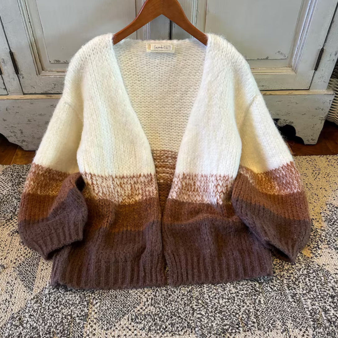 Angora Spring Cardigans Chunky Wool Angora Knit Cardigan