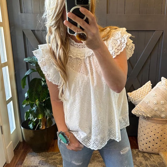 Somerset Cotton Lace Sleeveless Blouse.