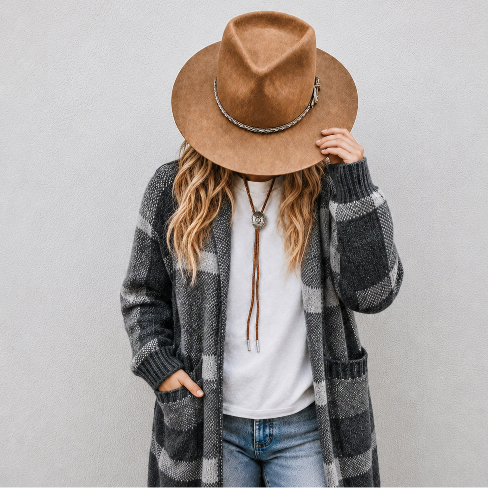 Model Sweater Plaid