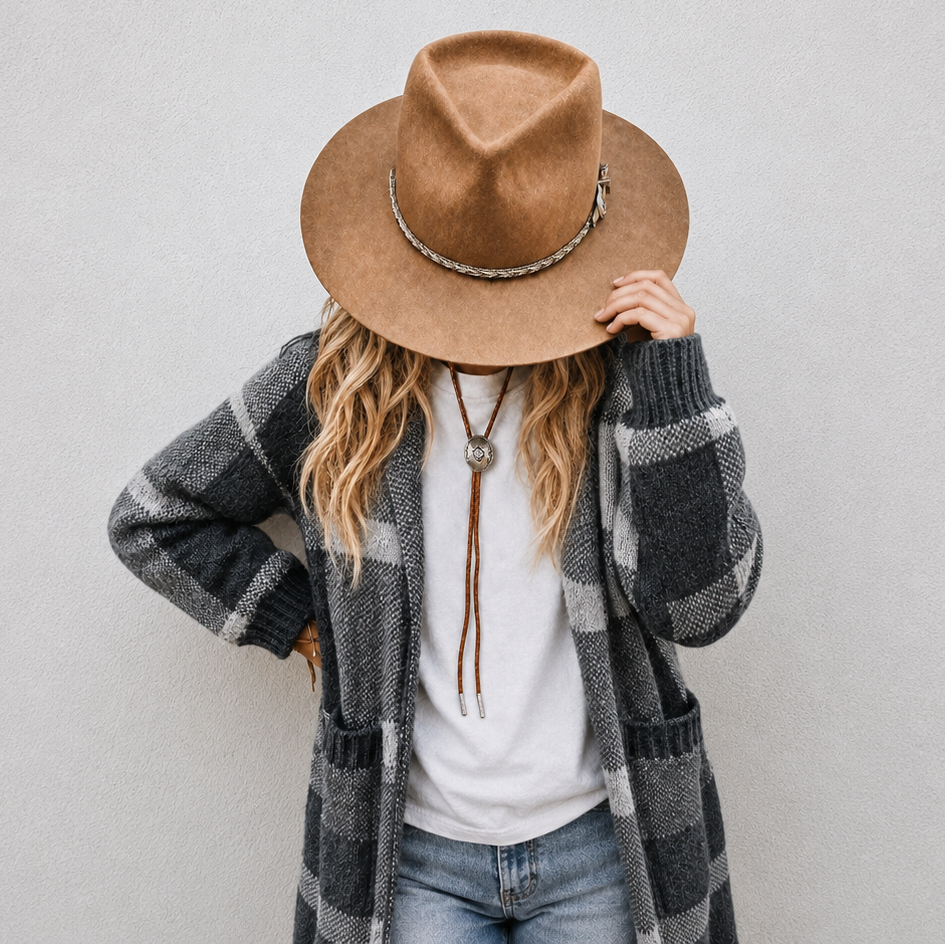 Model Plaid Sweater